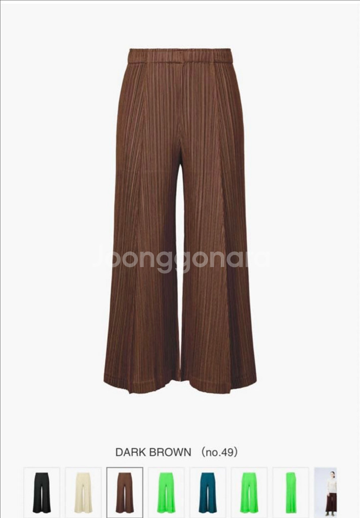 플리츠플리즈 씨커 팬츠 2사이즈 다크브라운--0