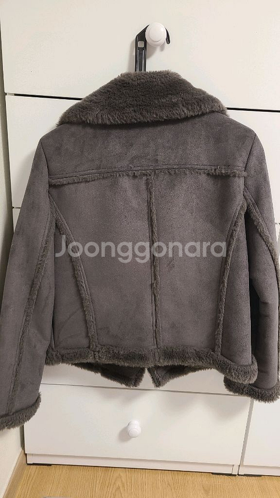 여성 무스탕 자켓 챠콜그레이--1