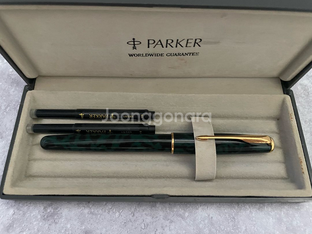 파커 (파카) 소네트 그린 마블 만년필--1