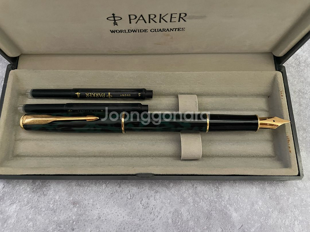 파커 (파카) 소네트 그린 마블 만년필--2