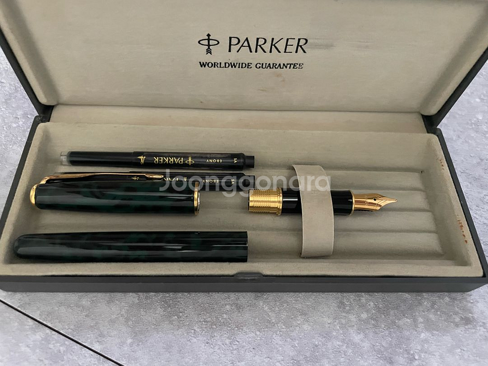 파커 (파카) 소네트 그린 마블 만년필--4