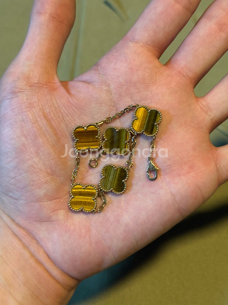 18k 원석(타이거아이) 팔찌--1