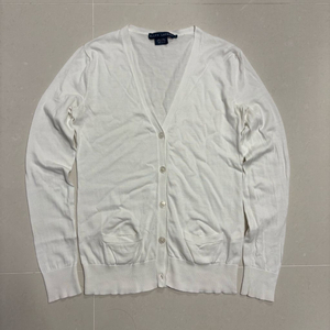 정품 폴로 랄프로렌 여성 화이트 코튼 니트 가디건