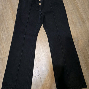 한섬 오브제 23fw 하이웨스트 흑청 데님 팬츠