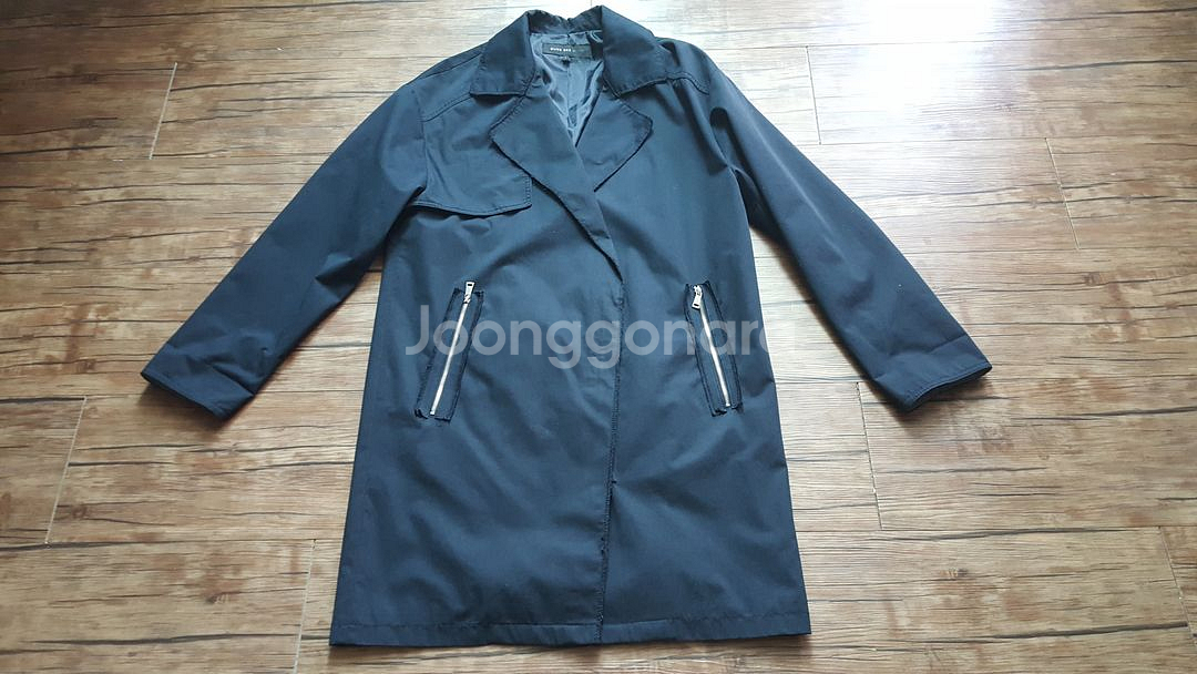 여성 55 66 트렌치코트 점퍼 블랙 다크블루 리스트--0