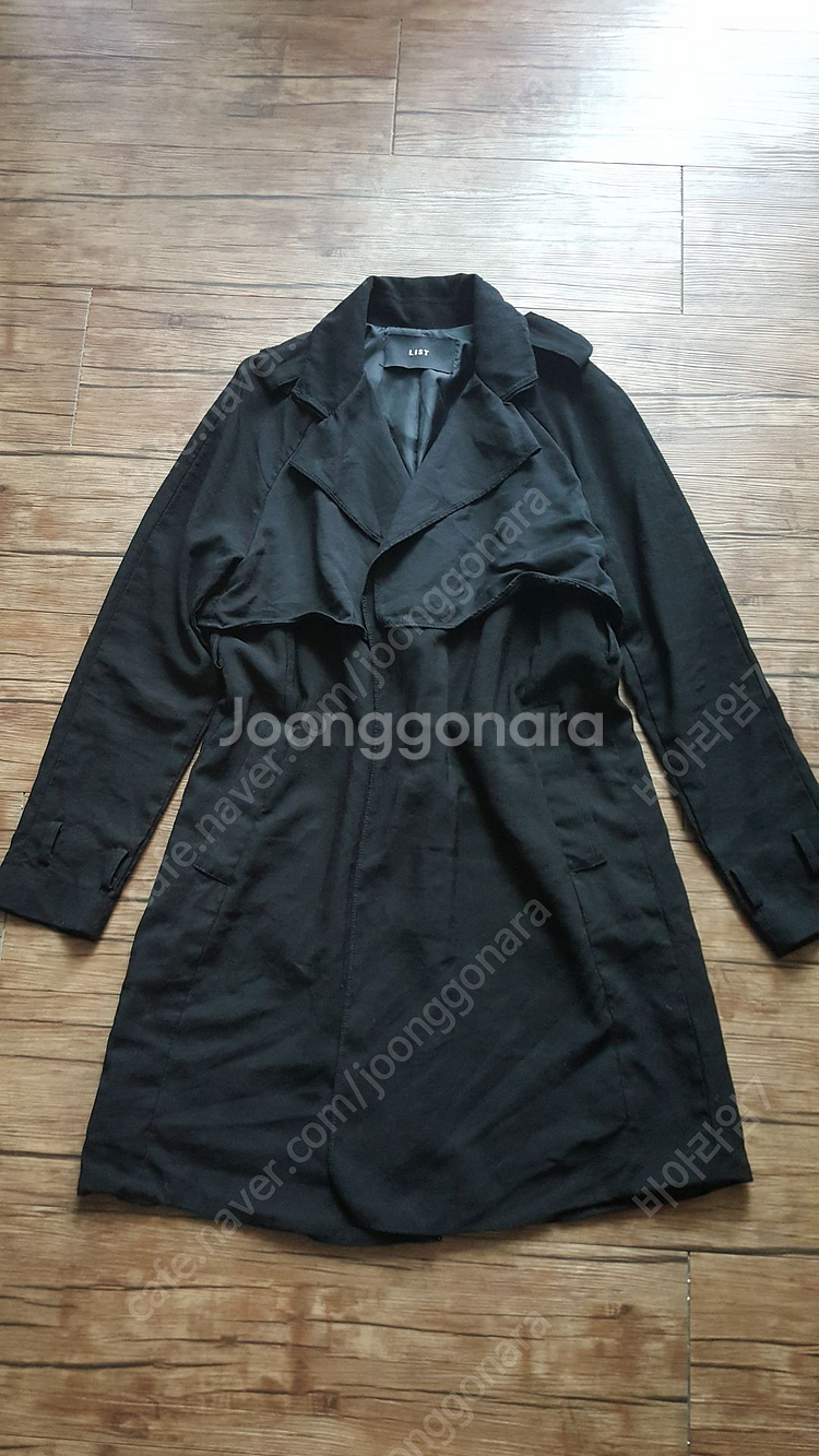 여성 55 66 트렌치코트 점퍼 블랙 다크블루 리스트--3