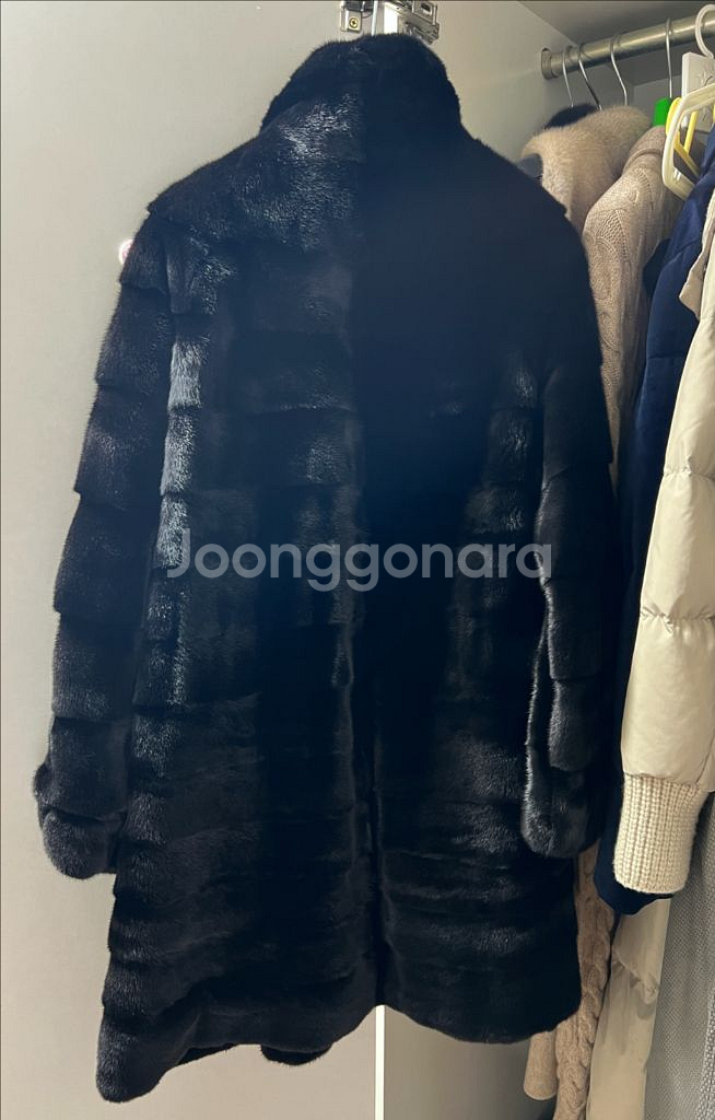진도 블랙 그라마 밍크 코트 66 상태 최상급--2