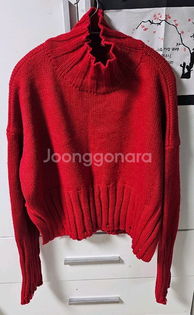 여성 니트 스웨터 티셔츠 레드색상--0