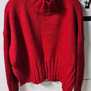 여성 니트 스웨터 티셔츠 레드색상