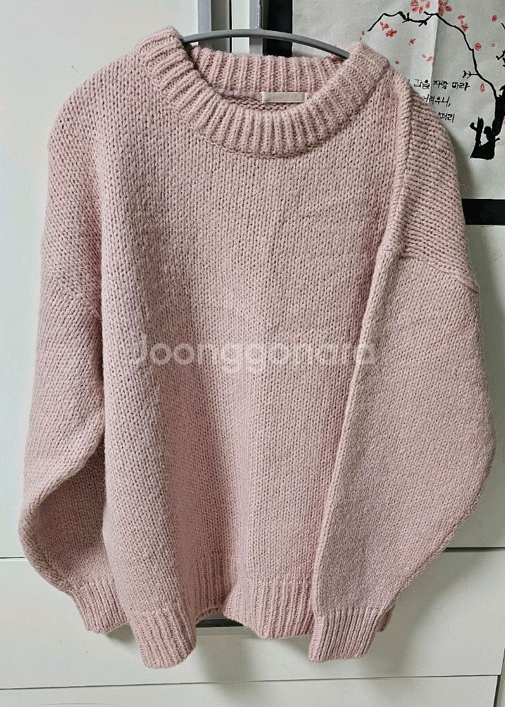 여성 핑크 니트 스웨터 티셔츠--0