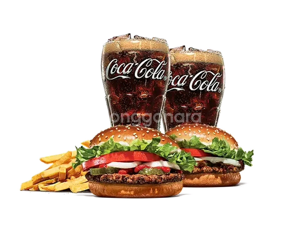 버거킹 와퍼주니어+불고기와퍼주니어+코카콜라(R)2잔+감--0