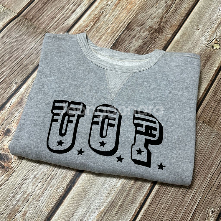 더블웍스 by 웨어하우스 펠트 프린팅 스웻셔츠 그레이 색상 L 사이즈--4