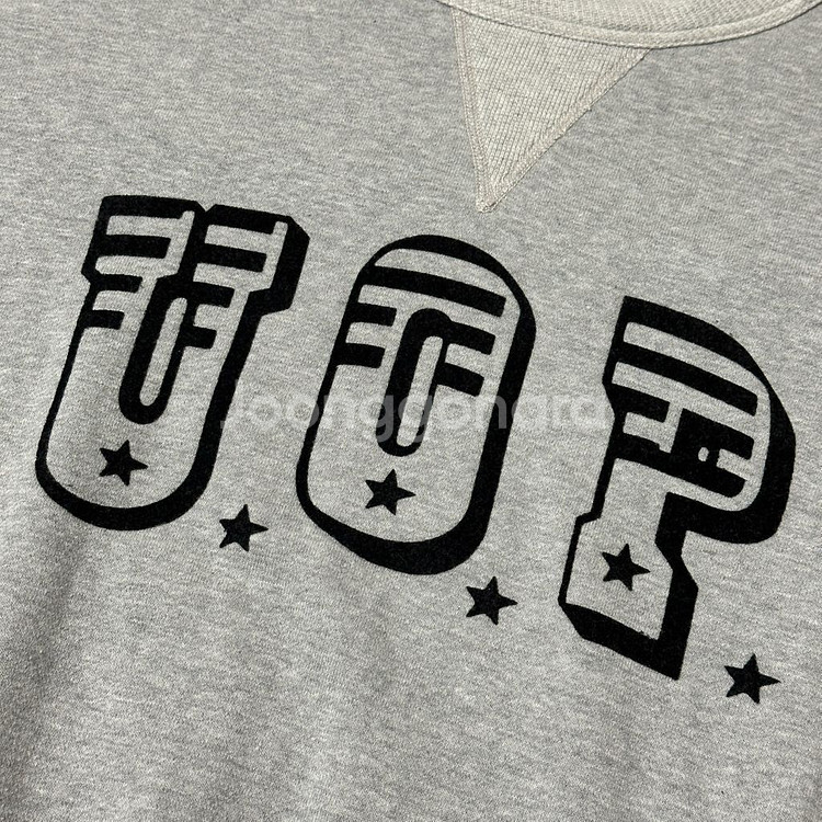 더블웍스 by 웨어하우스 펠트 프린팅 스웻셔츠 그레이 색상 L 사이즈--14