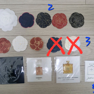 정품) 샤넬 까멜리아 및 향수 스티커 (코스메틱)