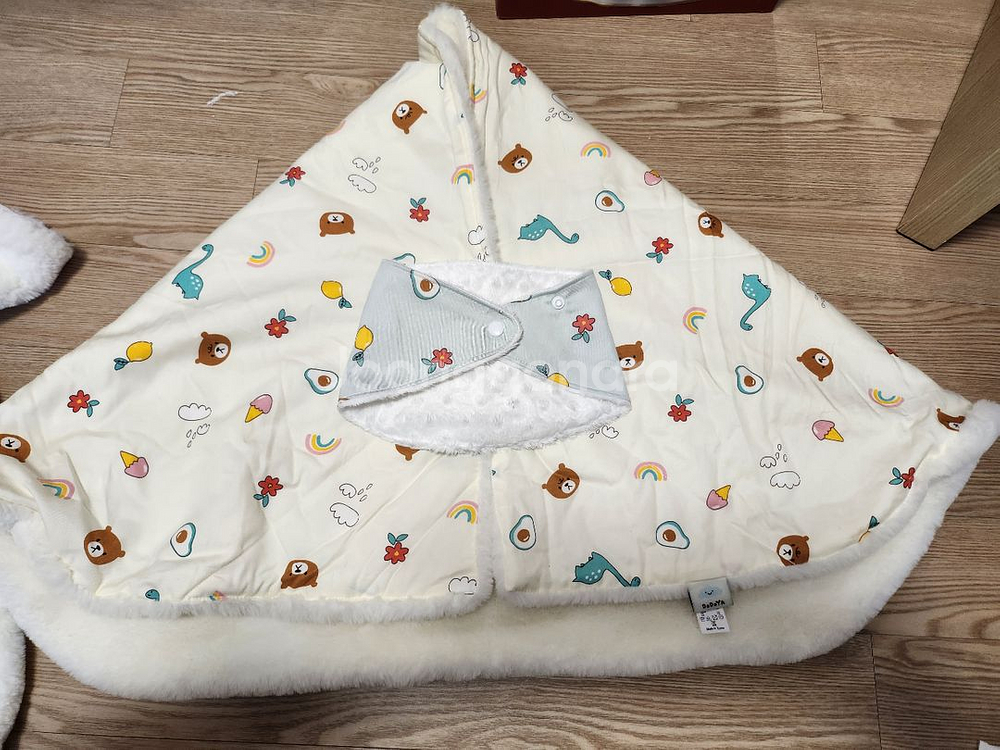 도도야 10mm 케이프 아기 겨울 극세사 보온 망토 모달 스카프빕세트--5