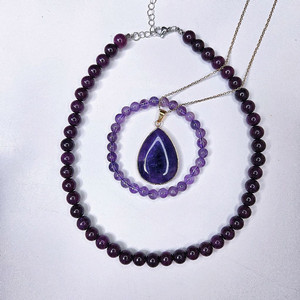 3개일괄7.5만/S급 천연 자수정 남자 여자 목걸이 팔찌 세트 새상품 원석 건강 영양제 안마기 비타민 홍삼 귀걸이