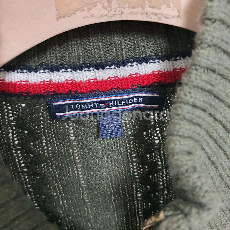 타미힐피거 케이블 집업 니트가디건--1