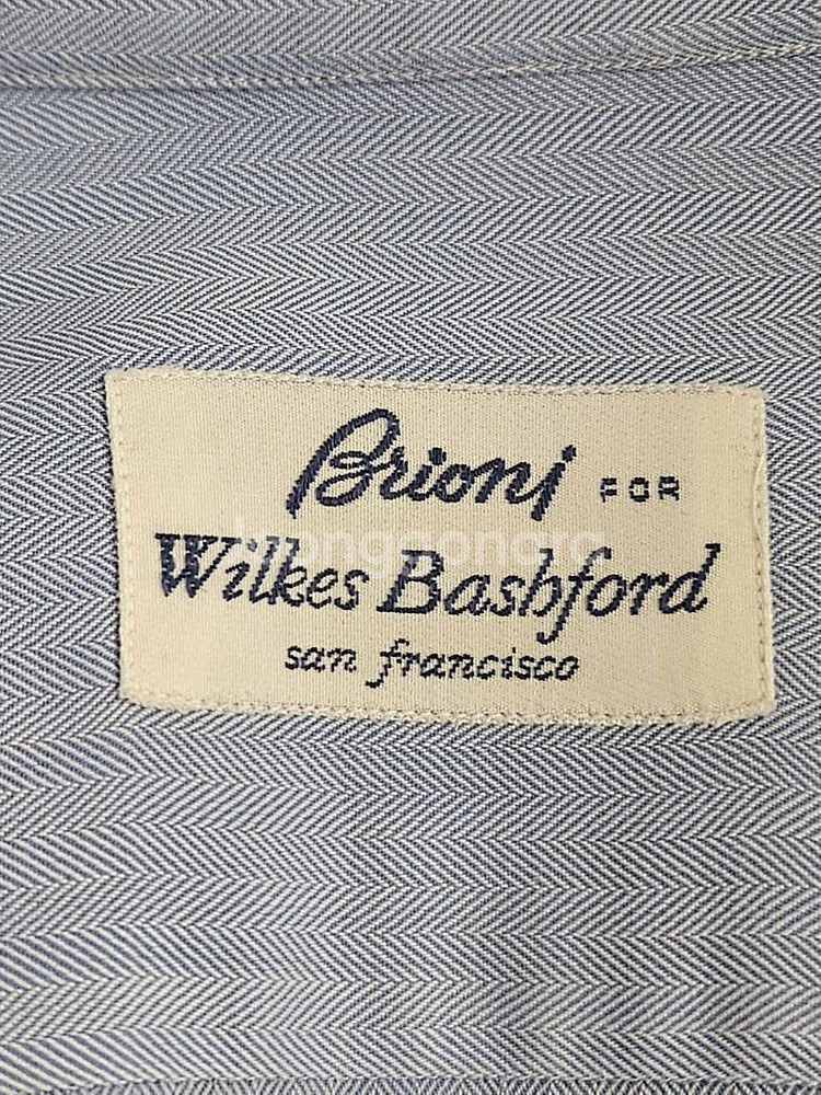 브리오니 헤링본 솔리드 셔츠--5