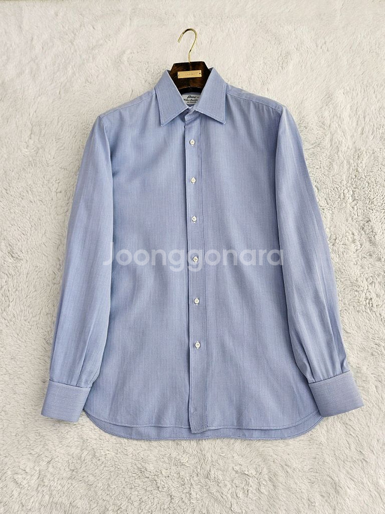 브리오니 헤링본 솔리드 셔츠--1