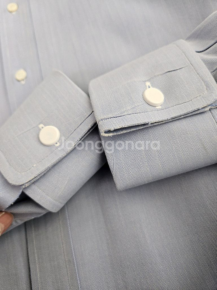 브리오니 헤링본 솔리드 셔츠--6