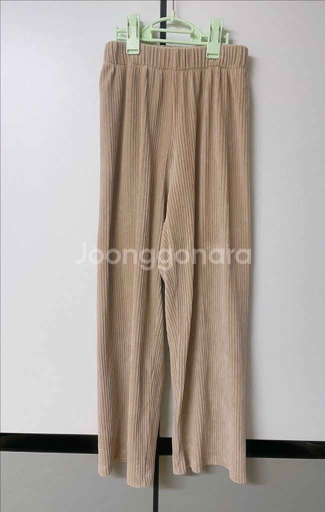 프리사이즈 밴딩 골지바지 베이지--0