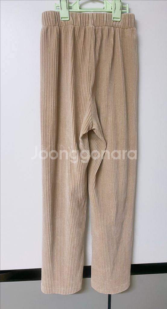 프리사이즈 밴딩 골지바지 베이지--1