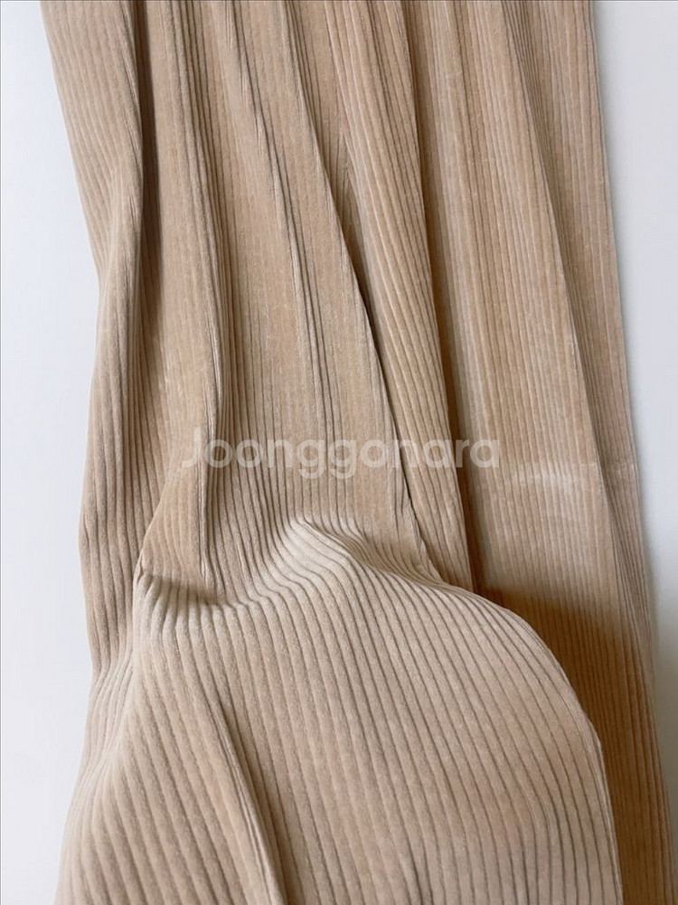 프리사이즈 밴딩 골지바지 베이지--2