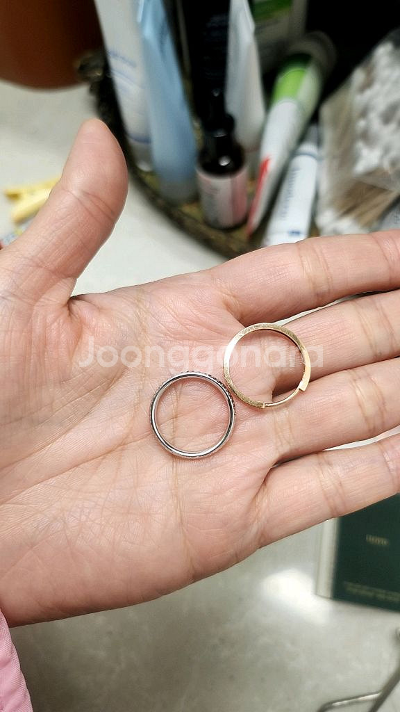 로이드 14K 골드 베이직 링 귀걸이 20mm--4