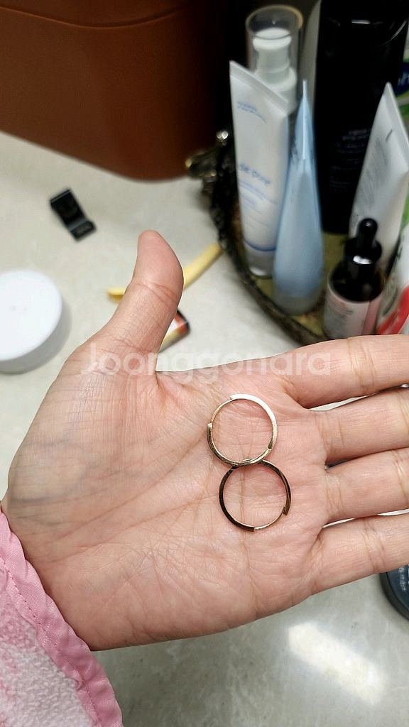 로이드 14K 골드 베이직 링 귀걸이 20mm--6