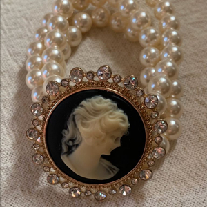 빈티지 카메오 진주 팔찌