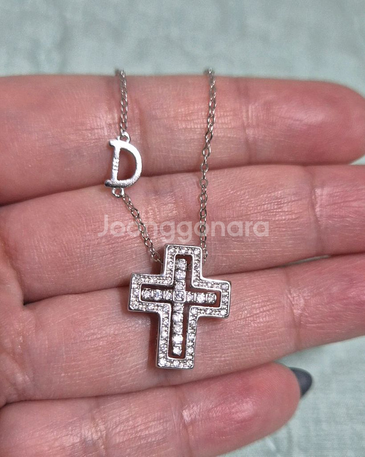 (새상품) 실버925 십자가 큐빅목걸이 팝니당--0