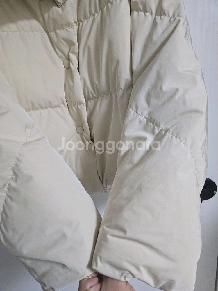 더캐시미어 하이넥 구스 다운 패딩 크림 66. 한섬 타임 마인 미샤 랑방 시스템--4