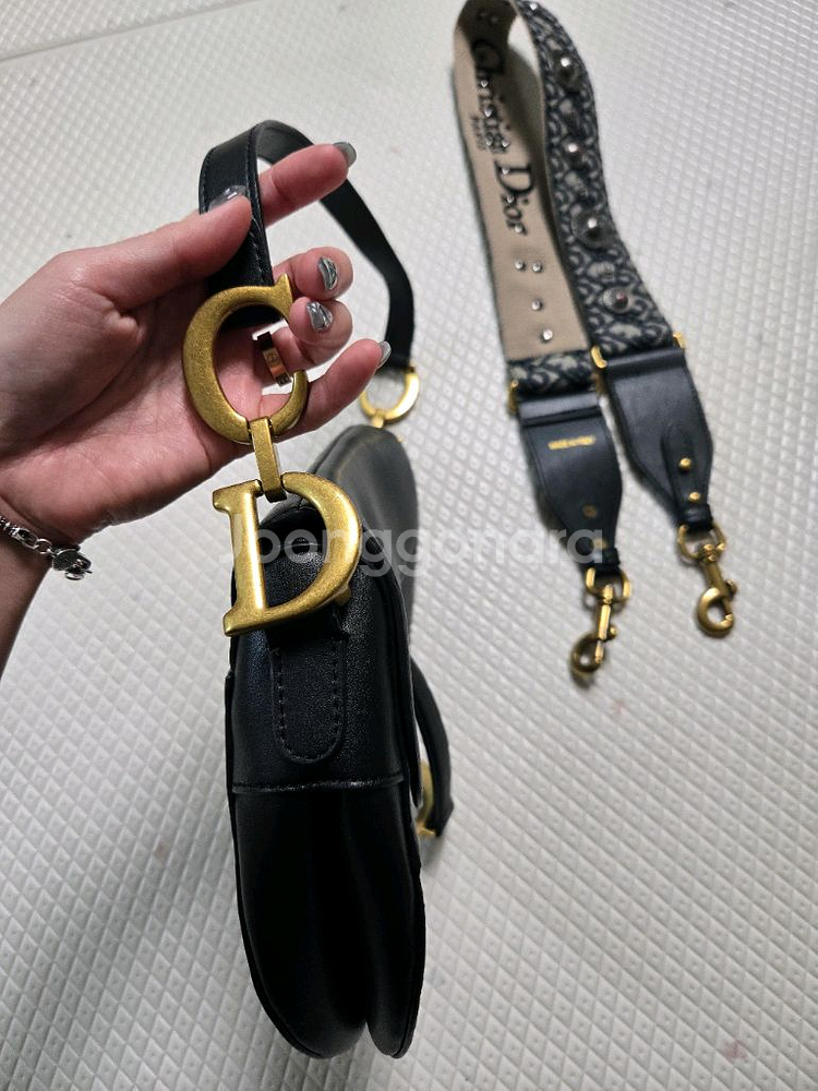 디올 오블리크 새들백+스트랩--2