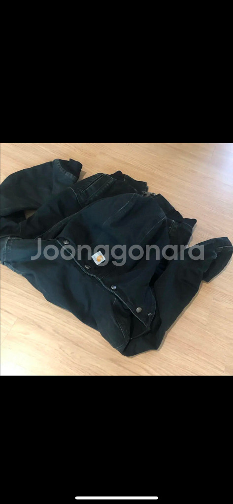 칼하트 여성 빈티지 워크 자켓 흑청 후드 힙걸 점퍼 코트--6