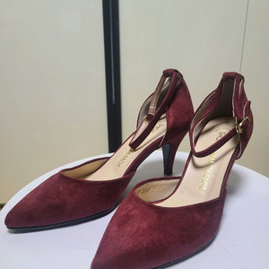 버건디 스웨이드 스트랩 힐 230mm