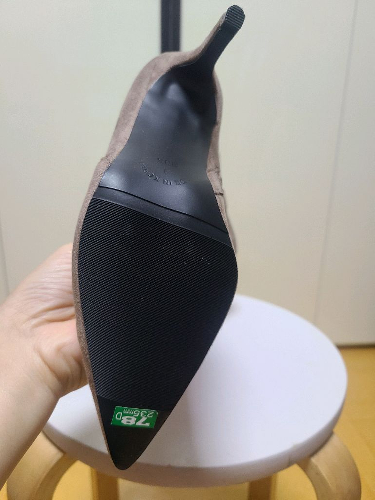 스웨이드 앵클 부츠 베이지 235mm, 버건디 250mm--3