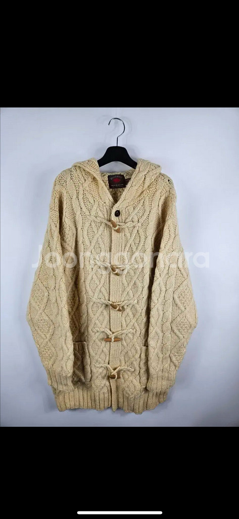 핸드메이드 떡볶이 빈티지 케이블 꽈배기 후드 니트 더플 코트 가디건 버터 울100--5