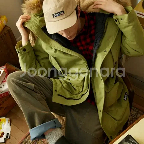 100) 펜필드 후삭 다운 패딩점퍼 그린 라쿤퍼--1