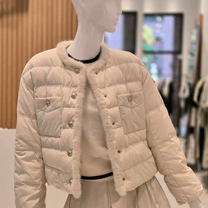 지컷 밍크 트리밍 구스다운 숏패딩 새제품 각 55,66사이즈