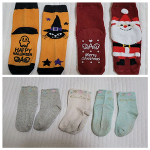 유아양말 2세트 5-3세 할로윈, 산타 크리스마스 아동 어린이