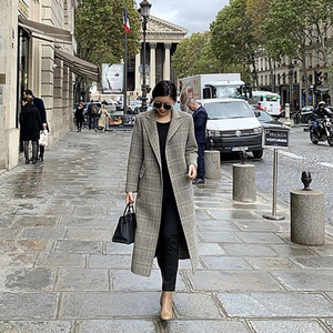 르꼬르망(le cormang) 클래식 체크코트 프리사이즈 새상품