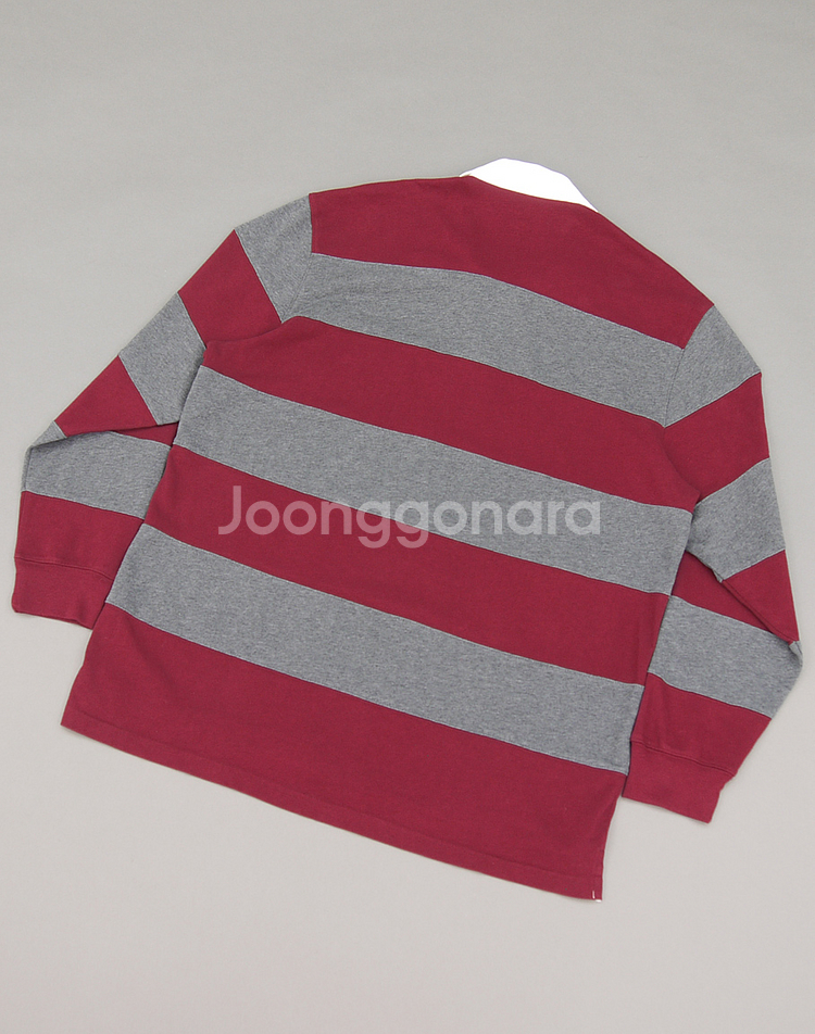 CLUB ROOM Macy's 클럽룸 그레이&버건디 럭비셔츠XXL 105 럭비티 카라티 폴로랄프로렌 프레피 아이비룩--2