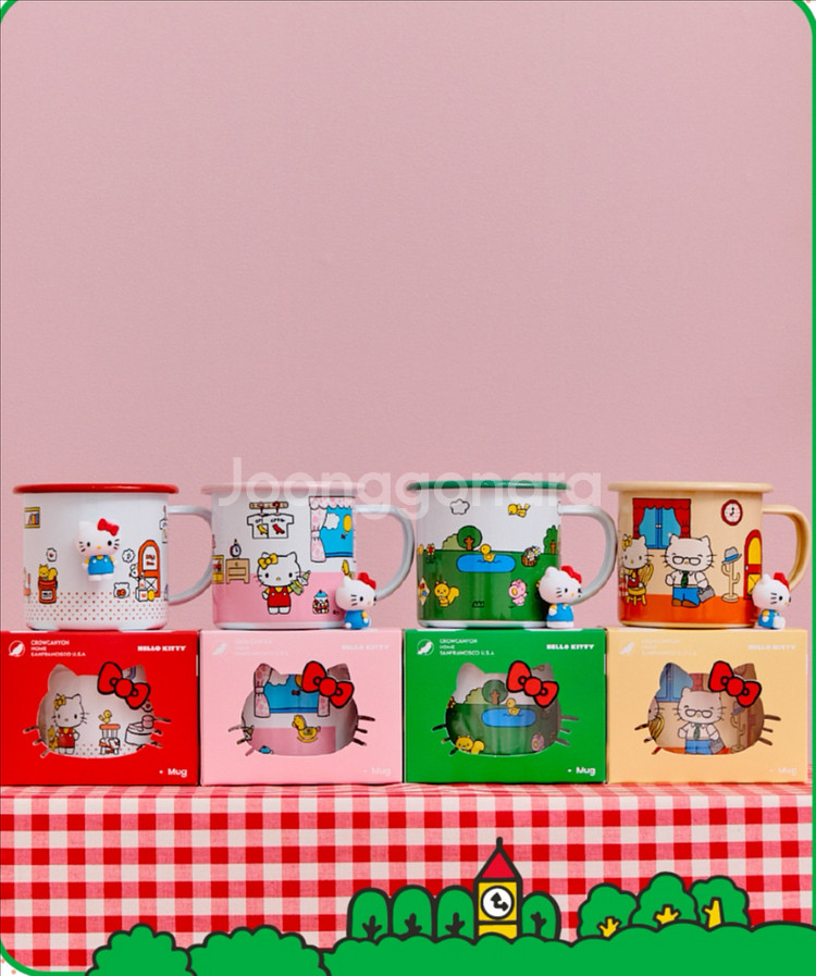 크로우캐년 헬로키티 콜라보 머그컵 세트(4개세트)--0