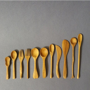 티크 우드 원목 나무 커트러리 스푼 포크 버터나이프 머들러