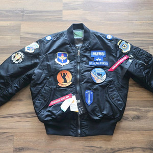 정품 알파인더스트리 항공점퍼 [ 한정판 ] MA-1 블랙 블루종 XL