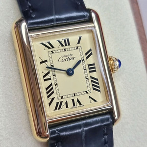까르띠에 빈티지 탱크머스트 샴페인다이얼 골드 로만 디버클 스몰 시계 99년