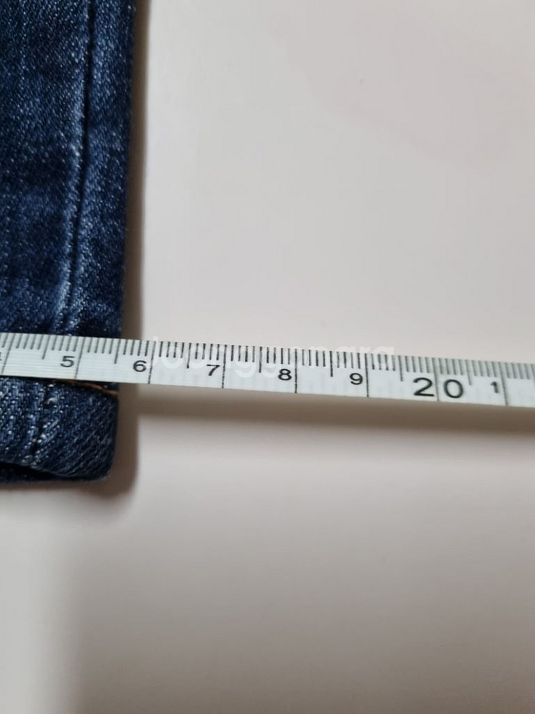 31)플랙진 가죽패치 워싱 스판 페인팅 크롭팬츠 청바지--9