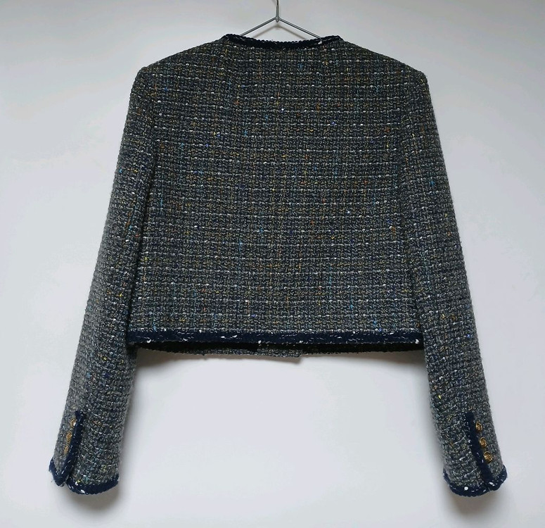 신상 미사용 산드로 컬러 트위드 숏 자켓--4