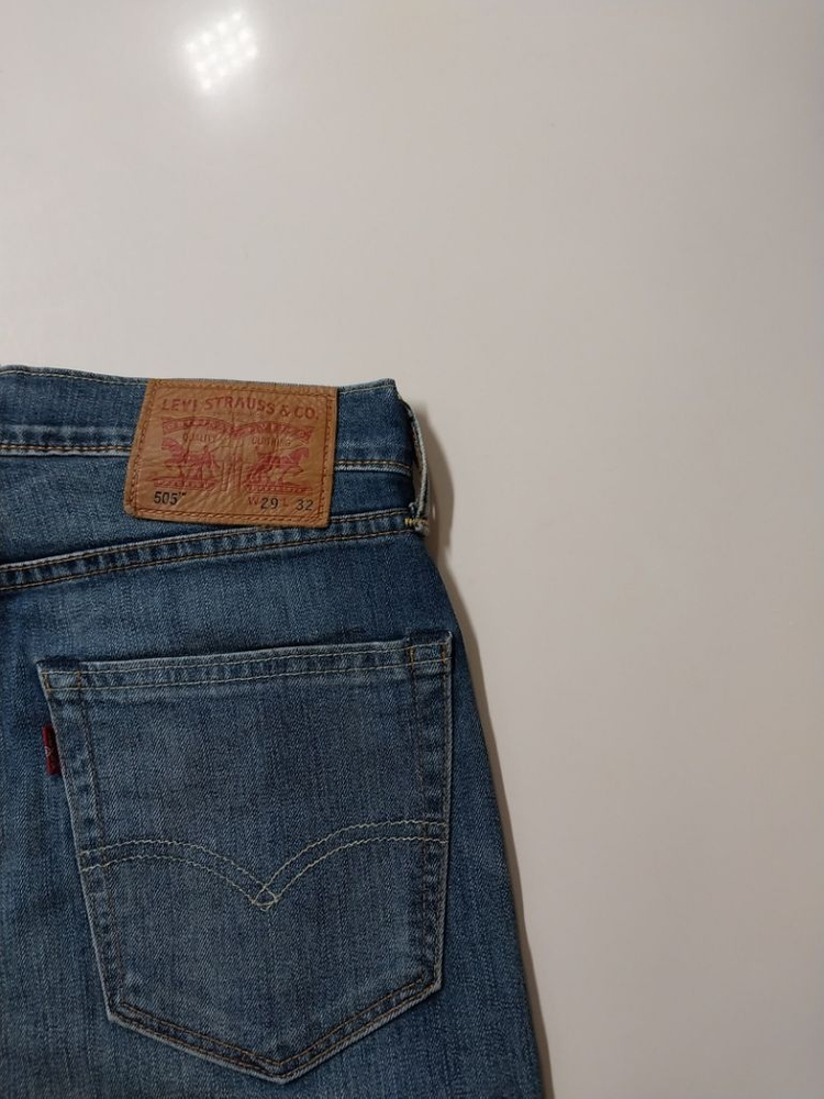 29)리바이스 505 가죽패치 워싱 스판 140주년--2