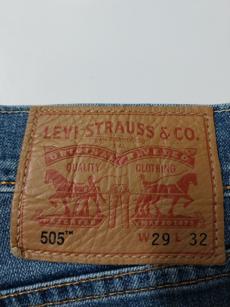 29)리바이스 505 가죽패치 워싱 스판 140주년--3